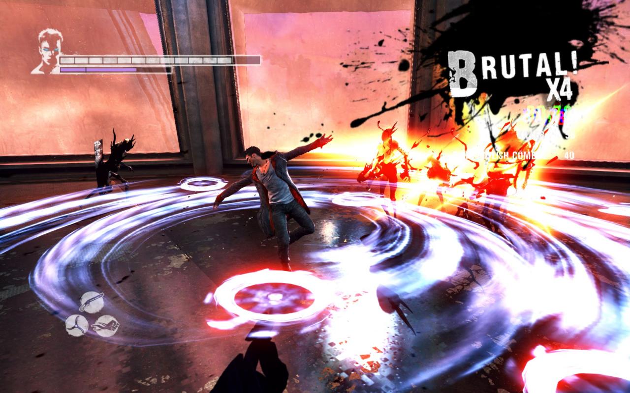 [11/01/2013] Der Combozähler am rechten oberen Bildrand verrät, wie abwechslungsreich und stilvoll ihr in DmC: Devil May Cry kämpft. 