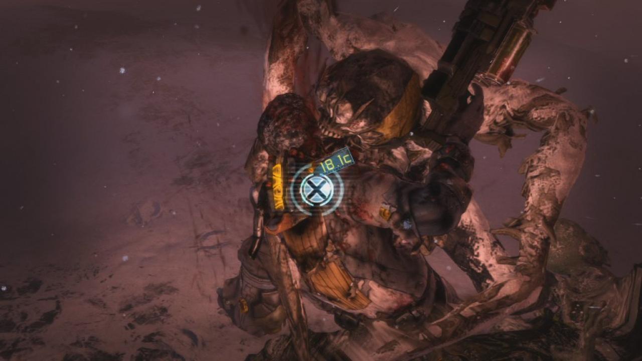 [05/02/2013] Dead Space 3: Hektische Actionsequenzen - Kommen Necromorphs zu nahe an Isaac heran, müsst ihr diese durch Button-Mashing wieder loswerden.
