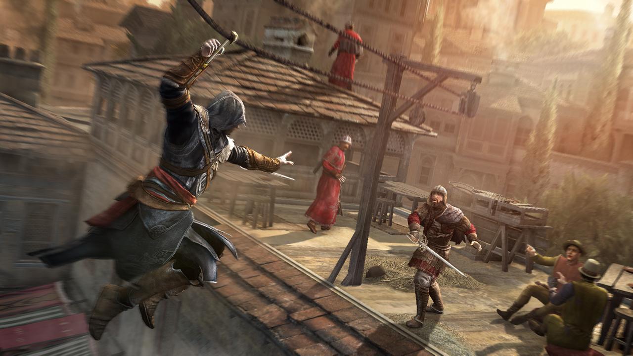 [09/04/2013] Ezio springt gerne mal von hohen Türmen in winzige Heuhaufen. Das ist nix was man nachmachen sollte.