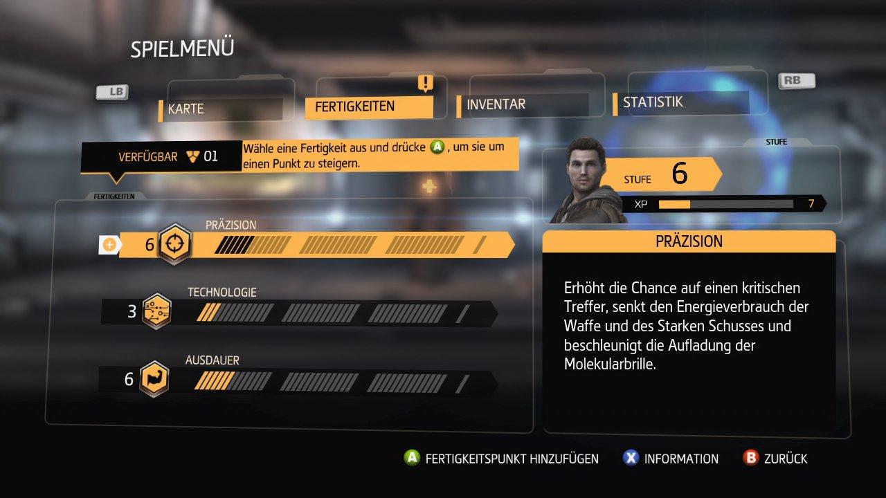 [15/08/2013] Das Upgrade-System erlaubt bei jedem Level-Aufstieg eine Verbesserung der Talente. Es wirkt allerdings recht aufgesetzt und unnötig.