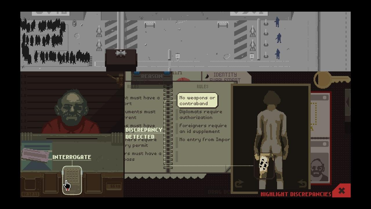 [19/08/2013] Das preisgekrönte Indie-Game Papers Please spielt zur Zeit des Kalten Krieges. Als Grenzkontrolleur der fiktiven, kommunistischen Stadt Arstotzka ist es eure Aufgabe, die Papiere der Einwanderer zu kontrollieren und diese zu durchsuchen. Immer wieder müsst ihr moralische Entscheidungen treffen und gleichzeitig eure Familie ernähren. Nicht nur aufgrund der Reaktionen, die ihr hervorruft, ein atmosphärisches und eindringliches Spiel.