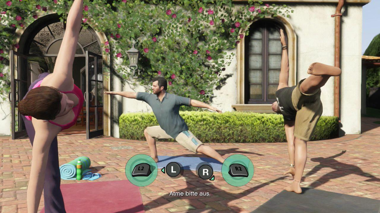 [17/09/2013] Zahllose Nebenbeschäftigungen locken abseits der Story-Missionen mit durchdachten Minispielen, etwa Yoga.
