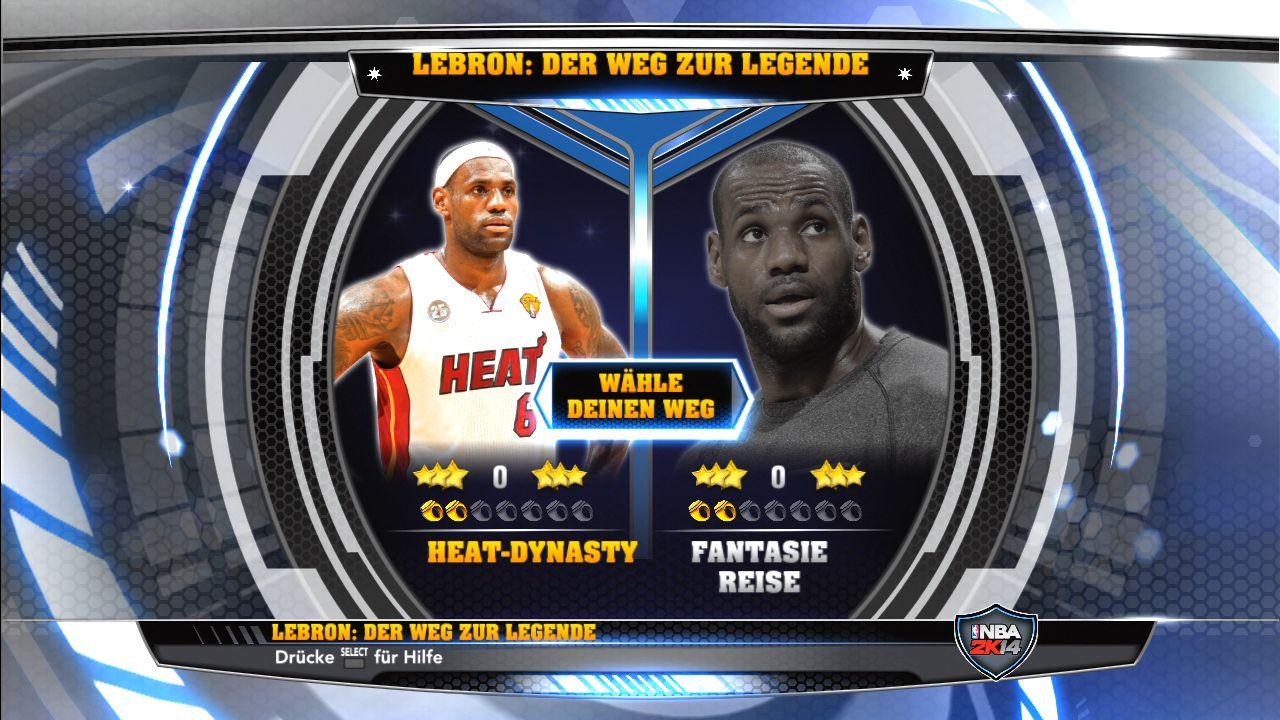 [30/09/2013] Den LeBron: Path to Greatness-Modus kann man in zwei Varianten spielen.