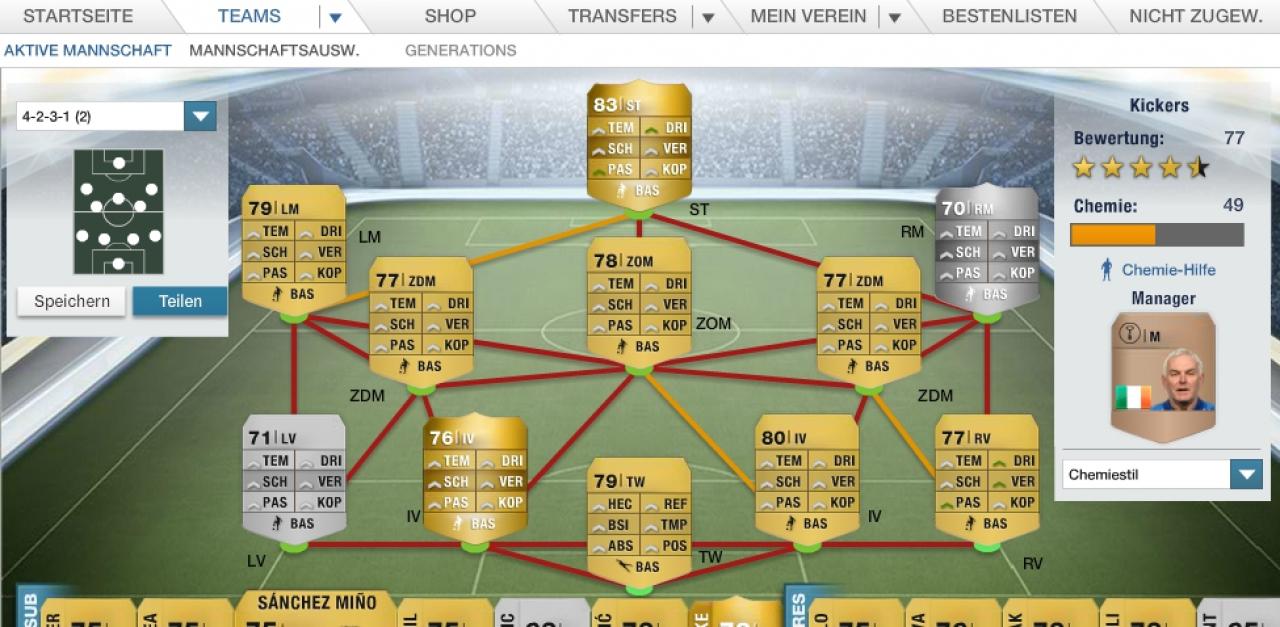 [26/09/2013] Die einzelnen Attribute der Spieler im FIFA 14 Ultimate Team werden durch die neuen Chemiestile beeinflusst.