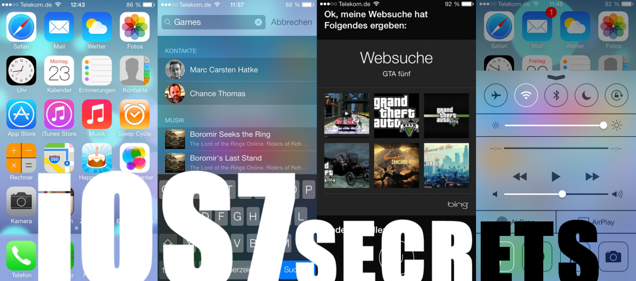 [23/09/2013] iOS7: Tipps, Tricks, versteckte Funktionen und Secrets in der Übersicht.