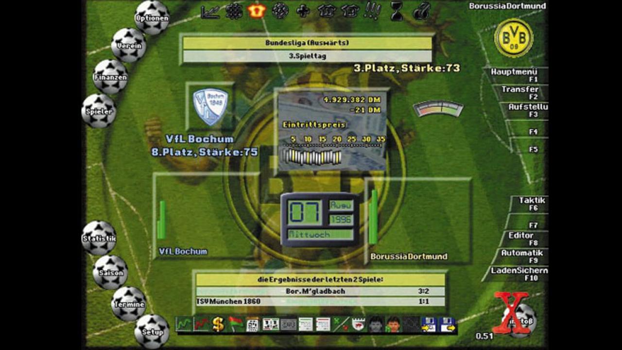 [24/10/2013] Bundesliga Manager 97 - Einige Fans können sich an das Debakel vielleicht noch erinnern: Entwickler Software 2000 hatte eigenen Angaben zufolge ein falsches Master ins Presswerk geschickt. Die Verkaufsversion im Handel war derart verbuggt, dass kein Spielspaß aufkommen konnte. Mit Patches versuchte das Studio die gröbsten Probleme zu beseitigen, doch der Imageschaden war irreparabel.