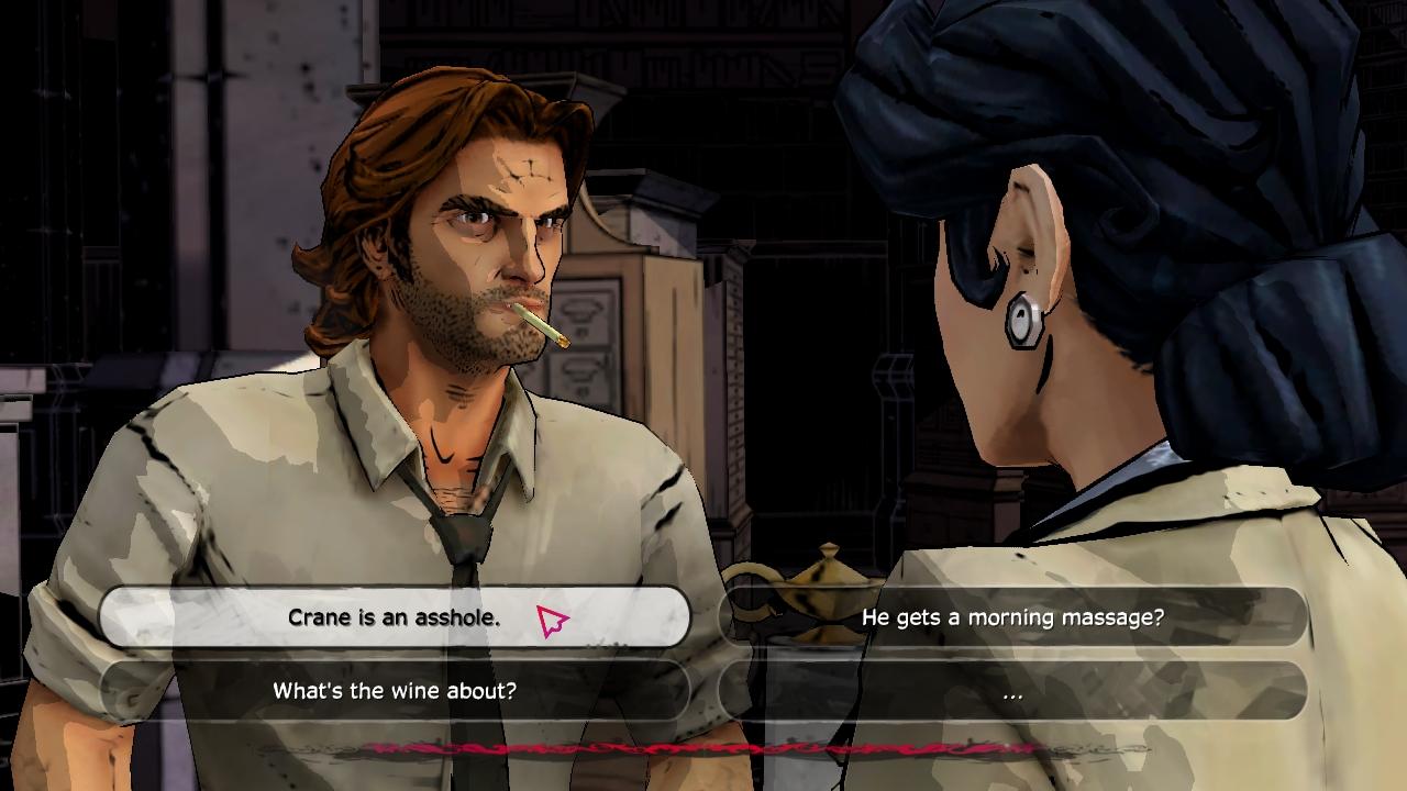 [14/10/2013] The Wolf Among Us im Test - Der böse Wolf ist böse: Auch wenn ihr in den Dialogen stets vier Antwortmöglichkeiten habt, eine wirklich freundliche ist meist nicht dabei!