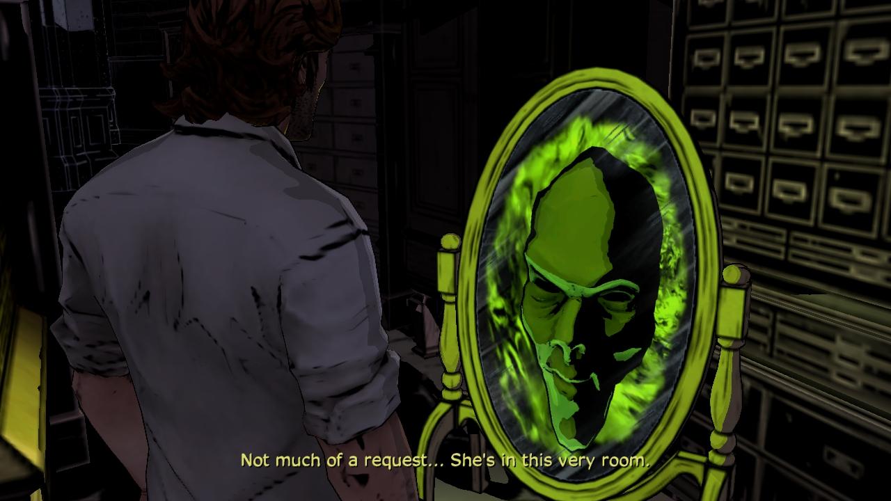 [14/10/2013] The Wolf Among Us im Test - Klasse Gag: Passend zur Märchenthematik gibt es einen magischen Spiegel, der allerdings nur ungern eure Fragen beantwortet!