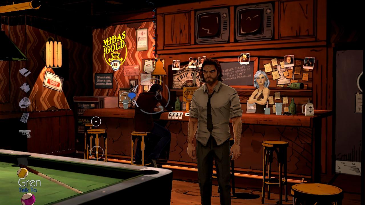 [14/10/2013] The Wolf Among Us im Test - Genre-typisch: In der Kneipe befragt Bigby zwielichtige Gestalten - und gerät in eine ziemlich bizarre Schlägerei.