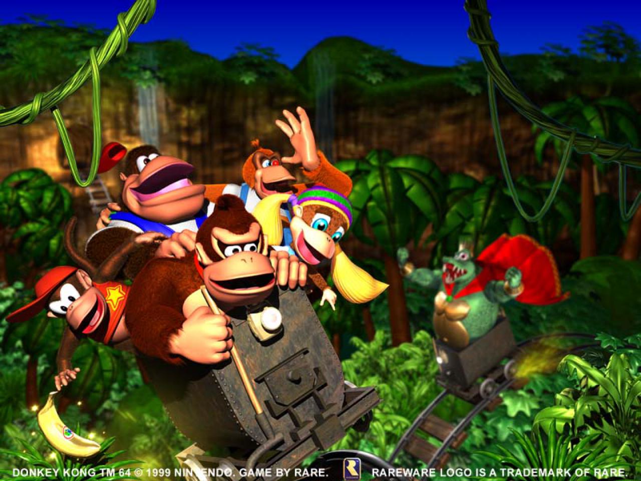 [01/04/2014] Donkey Kong 64 (1999 N64) - 201 goldenen Bananen, 3.500 bunten Bananen, 40 Bananen-Medaillen, 20 Bananen-Feen, 40 Blaupausen, 8 Bossschlüsseln, 10 Kampfkronen, 1 Nintendo-Münze und 1 Rareware-Münze.Au yea, DK64 war wirklich ein Fest für Freunde von Sammelgegenständen (:B). Nach dem großen Erfolg der Country Teile auf dem SNES, war das Abenteuer der Affenbande auch auf dem N64 rentabel. Während zu Beginn selbst Anfänger ziemlich unterfordert waren, zog der Schwierigkeitsgrad vor allem ab der 2. Hälfte extrem an und war ohne Komplettlösung auch für Profis nur schwer zu meistern.