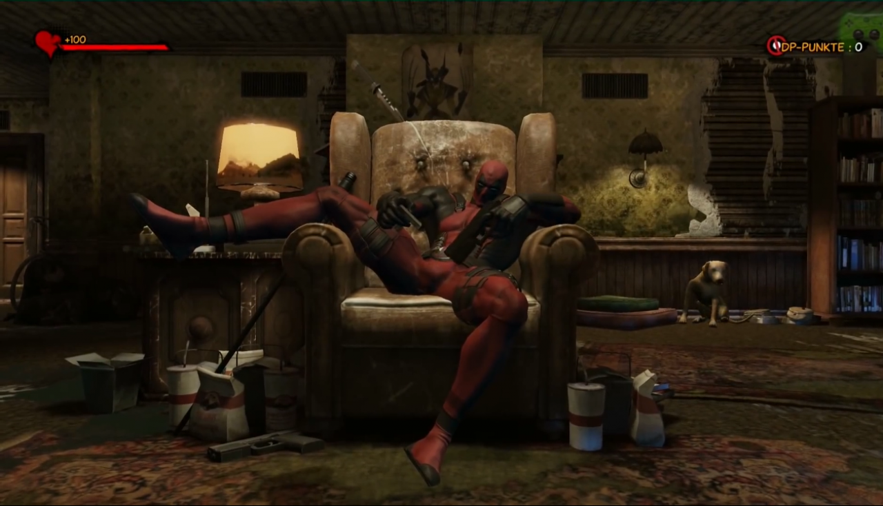 [23/04/2014] Eierkraulen? Deadpool, der Protagonist des gleichnamigen Actionspiels, weiß bestens, wie es geht. Auf seinem ranzigen aber gemütlichen Sofa verbringt der Antiheld seinen tristen Alltag, wenn er nicht gerade irgendwen umlegt. Deadpool ist das absolute Kontrastprogramm zu Superman, Batman und Konsorten. Der rote Draufgänger pfeift auf alles und verteilt sogar Wolverine von den X-Men eine Tracht Prügel. Deadpool ist außerdem der einzige 