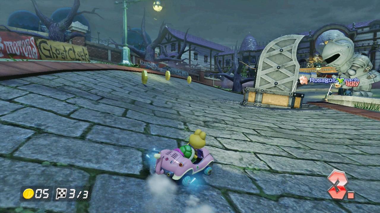 [15/05/2014] Fast jede Strecke basiert entweder auf einer Figur oder einem bestimmten Spiel. Die Piste Gruselwusel-Villa etwa ist von Luigi's Mansion 2 für den 3DS inspiriert.