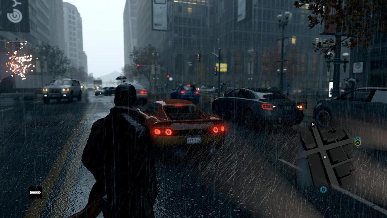 [27/06/2014] Was Rockstar kann, dass meint Ubisoft auch zu können. Zwar kann Watch Dogs auf erzählerischer Ebene nicht mit GTA mithalten, die Grafik lässt sich jedoch trotzdem sehen. Die Regeneffekte gehören zumindest zu den schönsten im Genre. Spiegelnde Oberflächen, sich bildende Pfützen und vom Wind gepeitschte Regenströme. Da bekommt manch einer schon vom Zuschauen eine Erkältung.