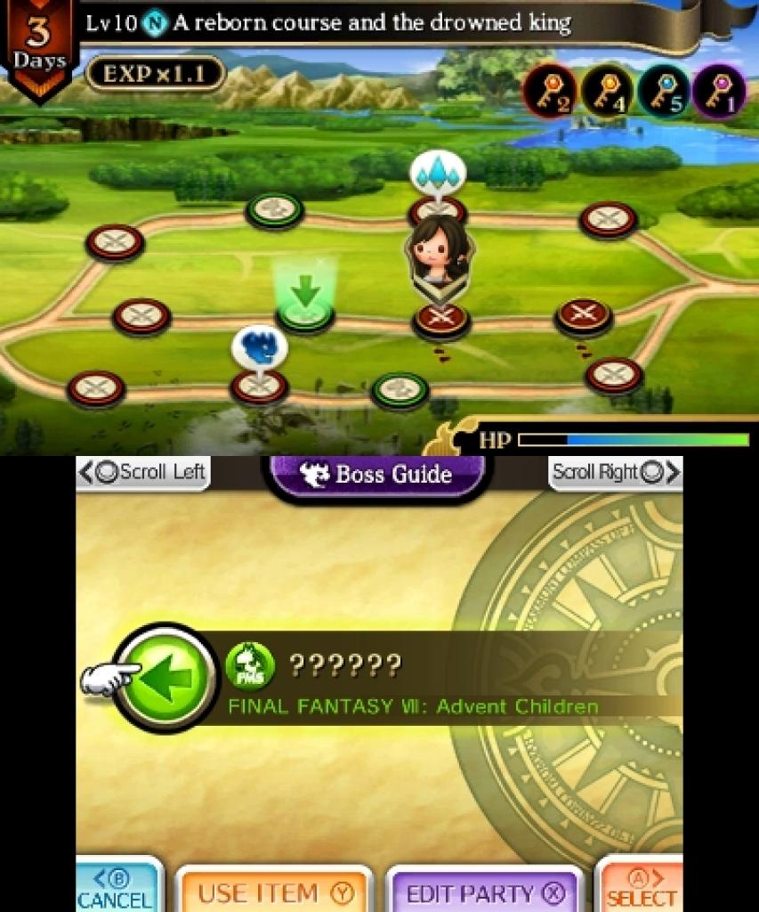 [10/09/2014] Auf solchen Oberwelt-Maps zieht ihr im Quest Medley Mode los, um Items zu sammeln und fiese Bosse zu bezwingen.