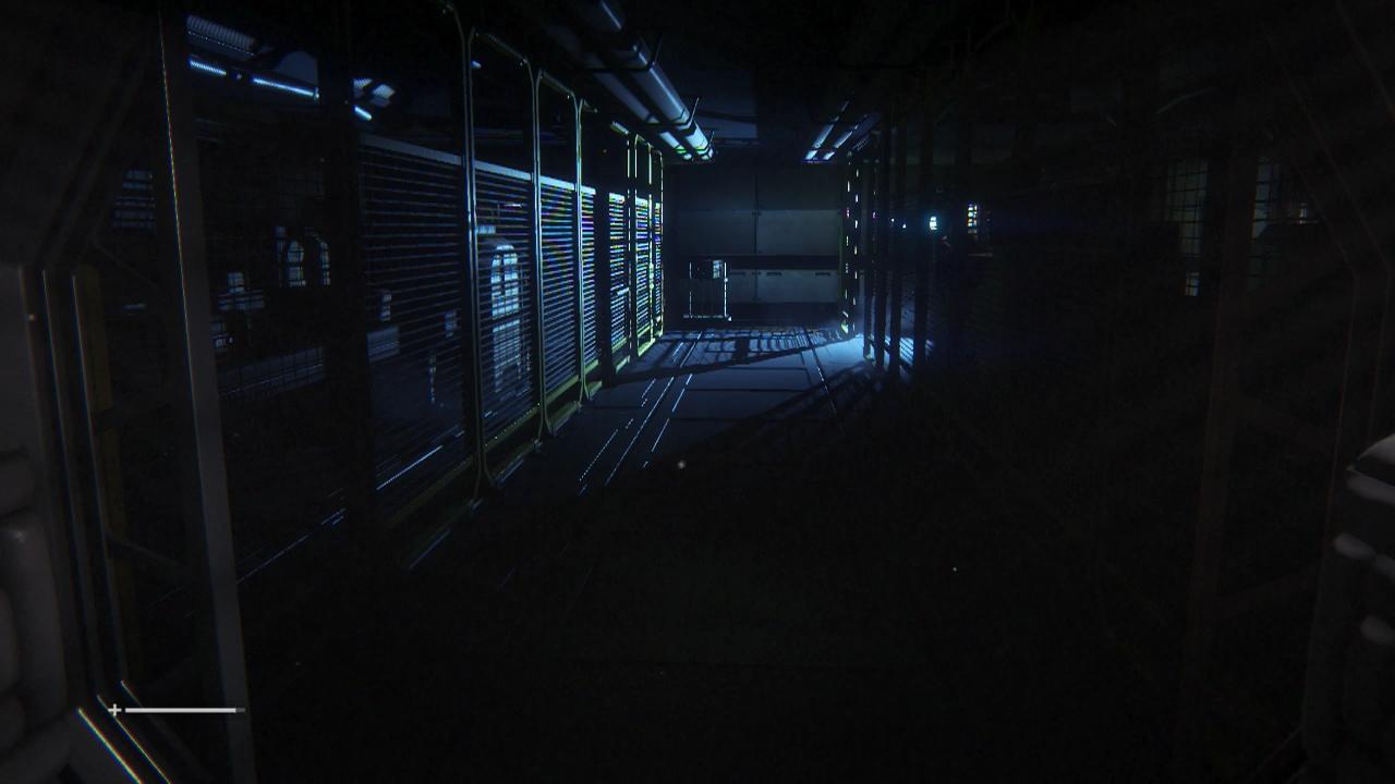[02/10/2014] Die meiste Zeit des Spiels schleicht ihr durch die dunklen Korridore der Sevastopol-Raumstation. Das Licht- und Schattenspiel ist wirklich gut gelungen.