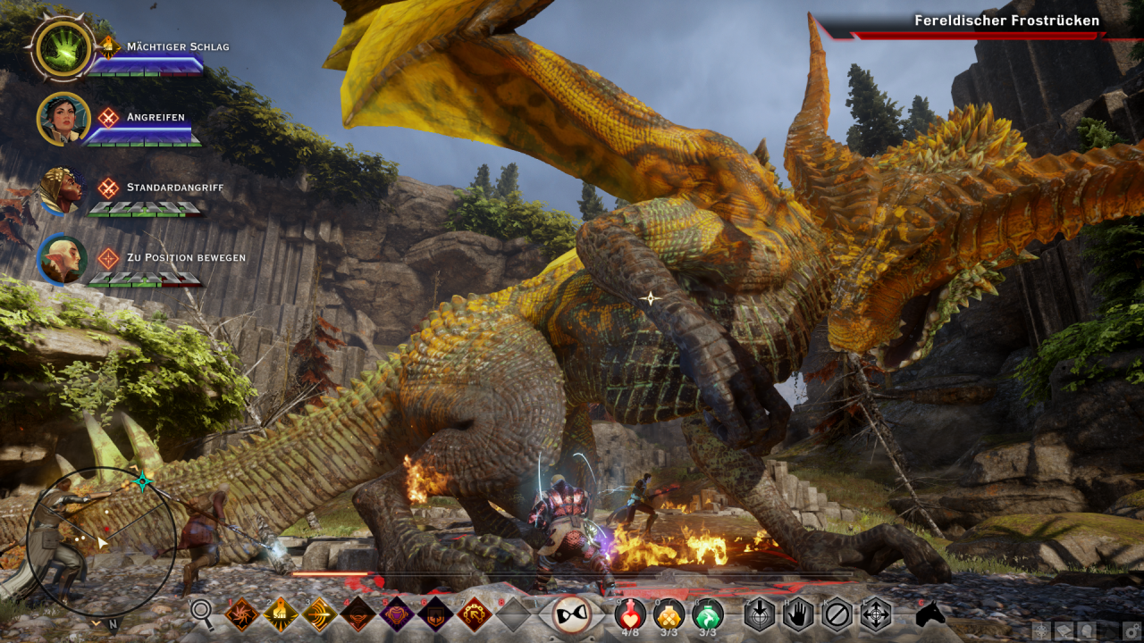 [10/11/2014] Dragon Age: Inquisition im Test - Riesige Spielwelt und riesige Drachen - gegen einen solchen Hohen Drachen müsst ihr definitiv taktisch vorgehen, um nicht zu scheitern.