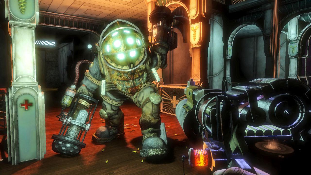 [03/12/2014] Bioshock zeigt, wie Sound und Grafik gemeinsam Stimmung formen, Die Musik aus den 50-er Jahren passt perfekt zur utopischen Spielwelt.