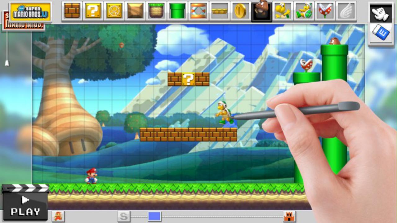 [02/04/2015] Mario Maker im Test: Das Konzept dieser Stage baut darauf, dass Bowser mit seinem Feueratem Wände zerstören und ihr diese per Wandsprung erklimmen könnt.
