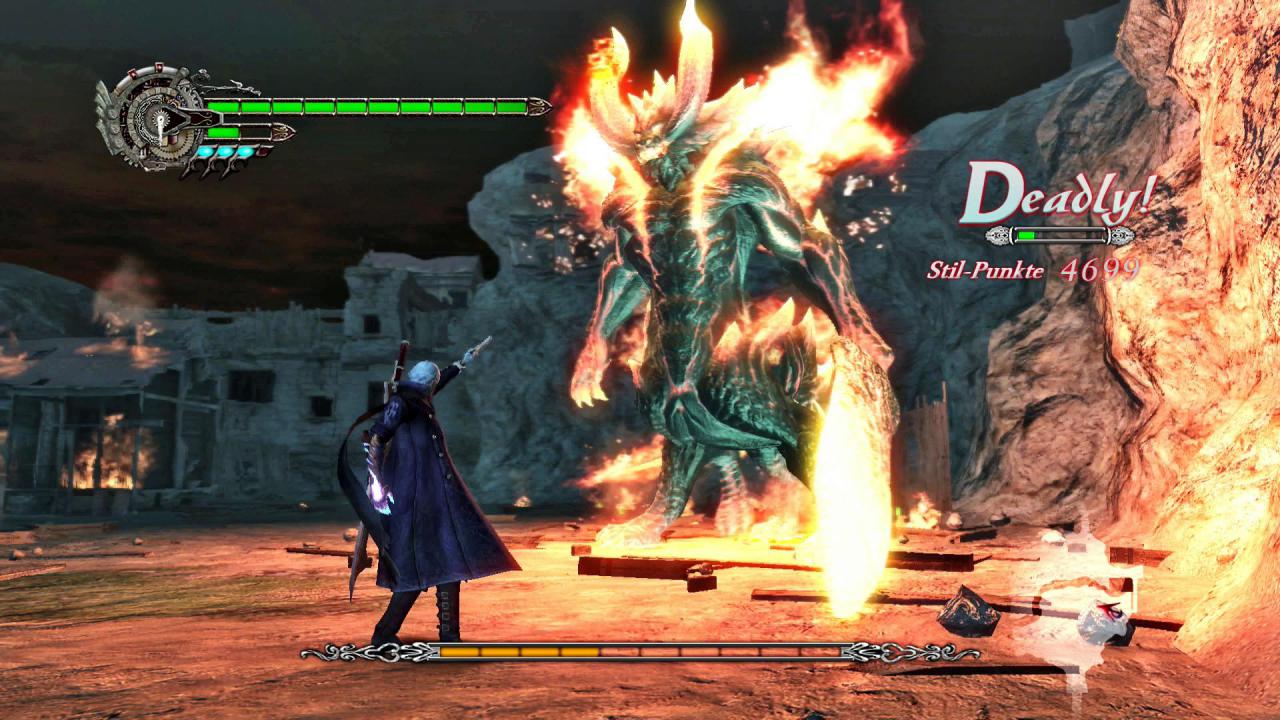 [23/07/2015] Feuerteufel: Während Nero und Bossgegner Berial optisch beeindruckend daherkommen, ist der Hintergrund auch auf der PS4 immer noch karg, trist und öde.