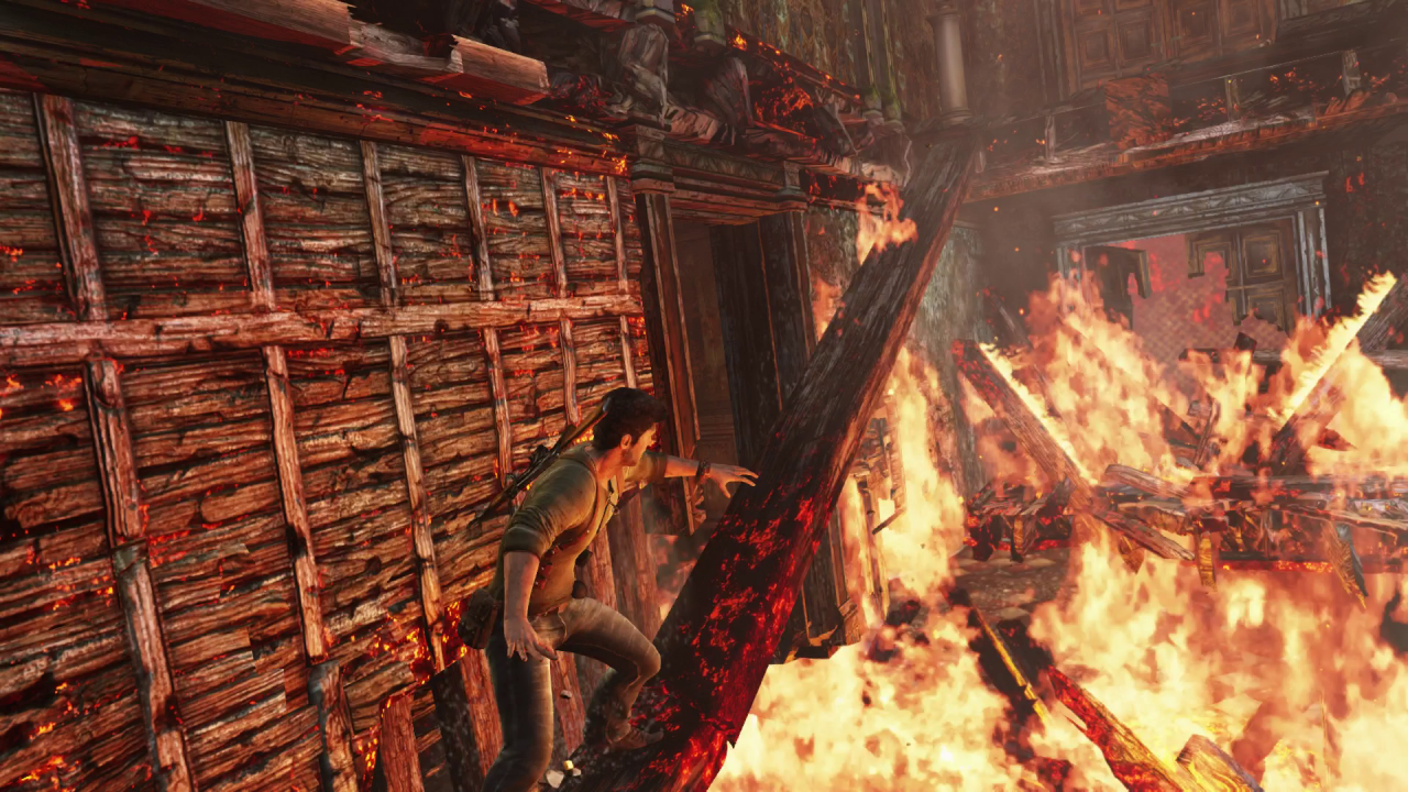 [29/09/2015] So ein Drake: Während die Partikeleffekte richtig toll sind, kommen an anderen Stellen immer wieder die PS3-Wurzeln durch. Das Feuer ist beispielsweise nicht mehr ganz zeitgemäß.