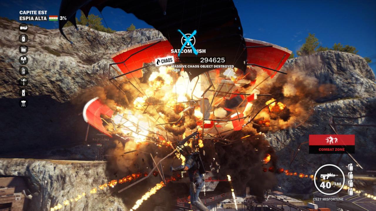 [27/11/2015] Wie in Just Cause 2: Rot gefärbte Objekte in einer Basis müssen zerstört werden, bevor der Außenposten oder die Siedlung als befreit gilt.