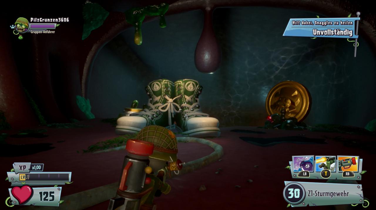 [17/02/2016] Im Maul eines Hais: Mit derlei skurrilen Einfällen im Spiel hält sich Entwickler Popcap zum Glück nicht zurück.
