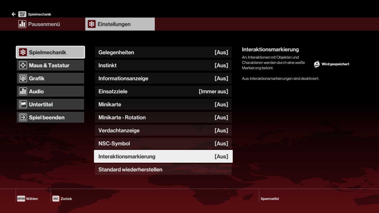 [10/03/2016] Sämtliche Hilfestellungen in Hitman lassen sich komplett abschalten. Gut so!