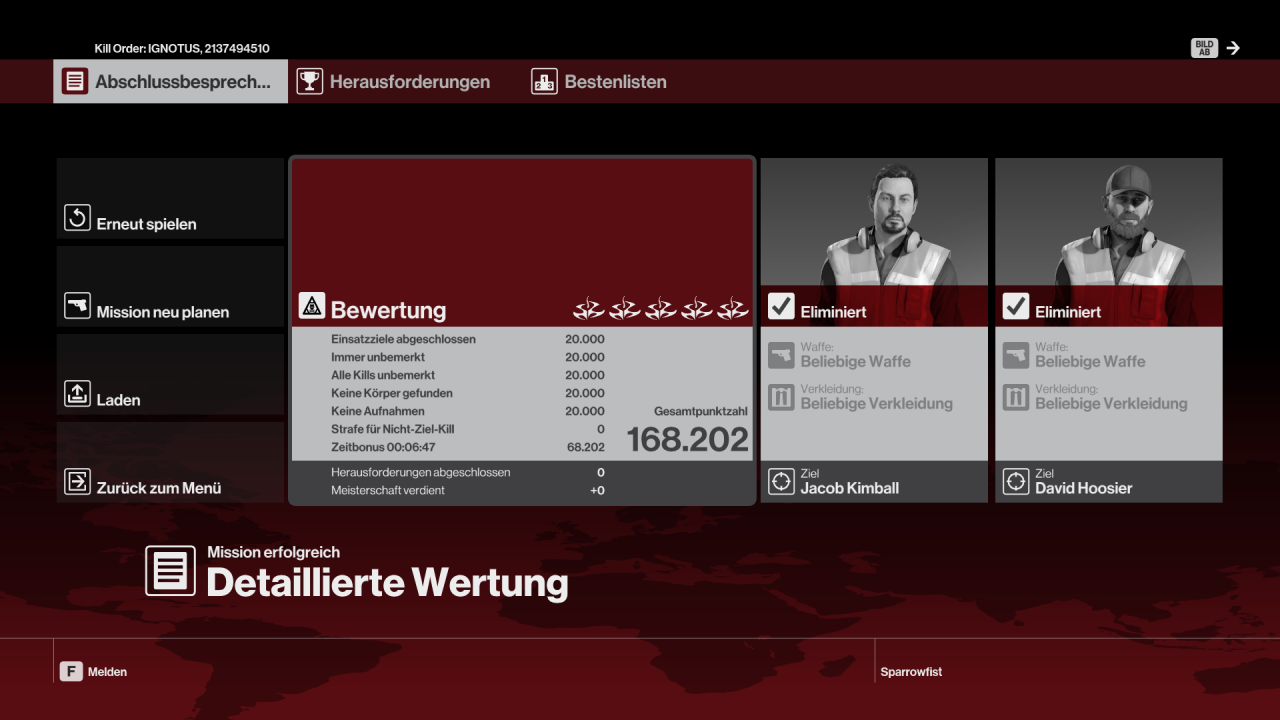 Wie gut ihr bei einem Live-Contract abschneidet, lässt sich im abschließenden Debriefing erkennen.