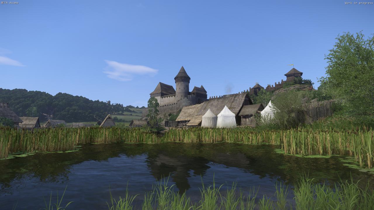 [06/03/2016] Kingdom Come: Deliverance, Beta - Malerischer geht's kaum! Burg und Dorf Talmberg bei herrlichem Sonnenschein.