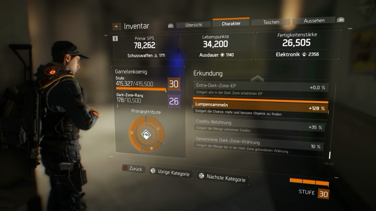 [14/03/2016] Lumpensammeln maximieren! Das Attribut gewährt euch in The Division eine höhere Chance auf mehr und bessere Beute.