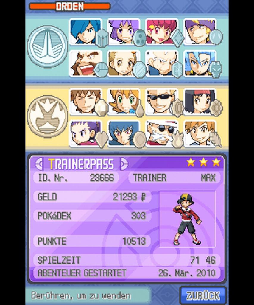 [01/04/2016] Seit der dritten Generation gibt es Trainerpässe, die den Fortschritt des Spielers knapp zusammenfassen. Gut zu sehen: Die 16 Arenaleiter aus HeartGold und SoulSilver...