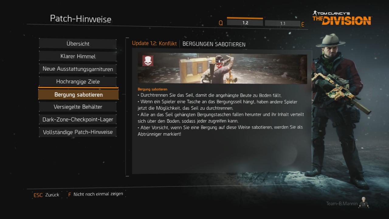 [29/05/2016] Loot mal anders: In der Dark Zone könnt ihr auch die Bergungen mit dem neuen Update abtrennen, riskiert aber von den restlichen Agenten erledigt zu werden.