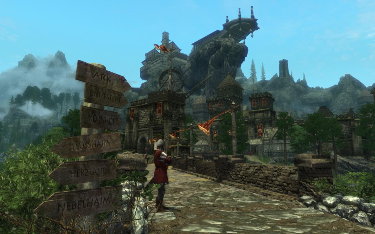 Der Anblick der Stadt Ark ist schon majestätisch und spricht für das gelungene Design in Enderal.