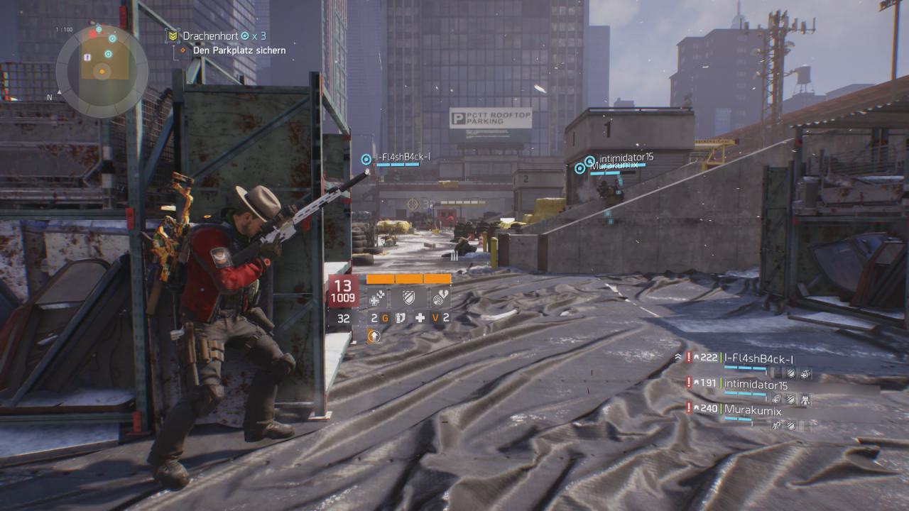 [01/07/2016] Von dieser Position aus schaltet das erste Team die verbliebenen Gegner aus. Das zweite Team erledigt die Sniper unter dem Schild.