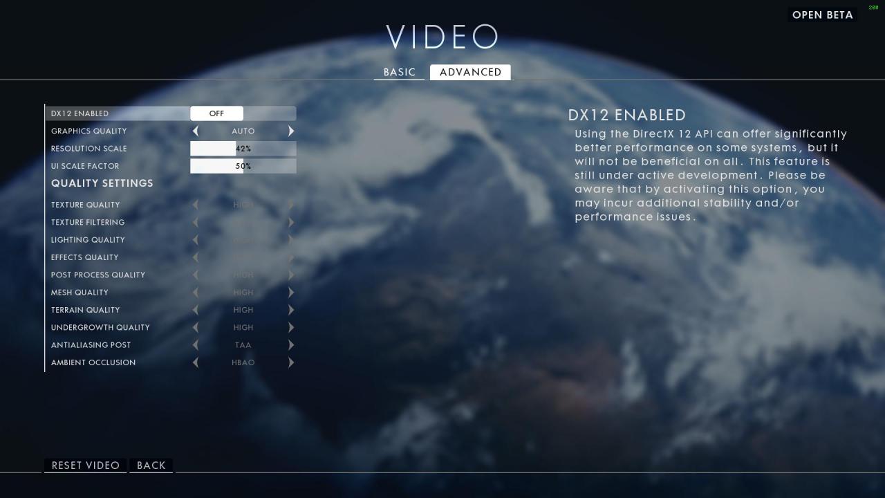 [30/08/2016] Im Optionsmenü der BF1 Beta lässt sich auf Wunsch DX12 zuschalten.
