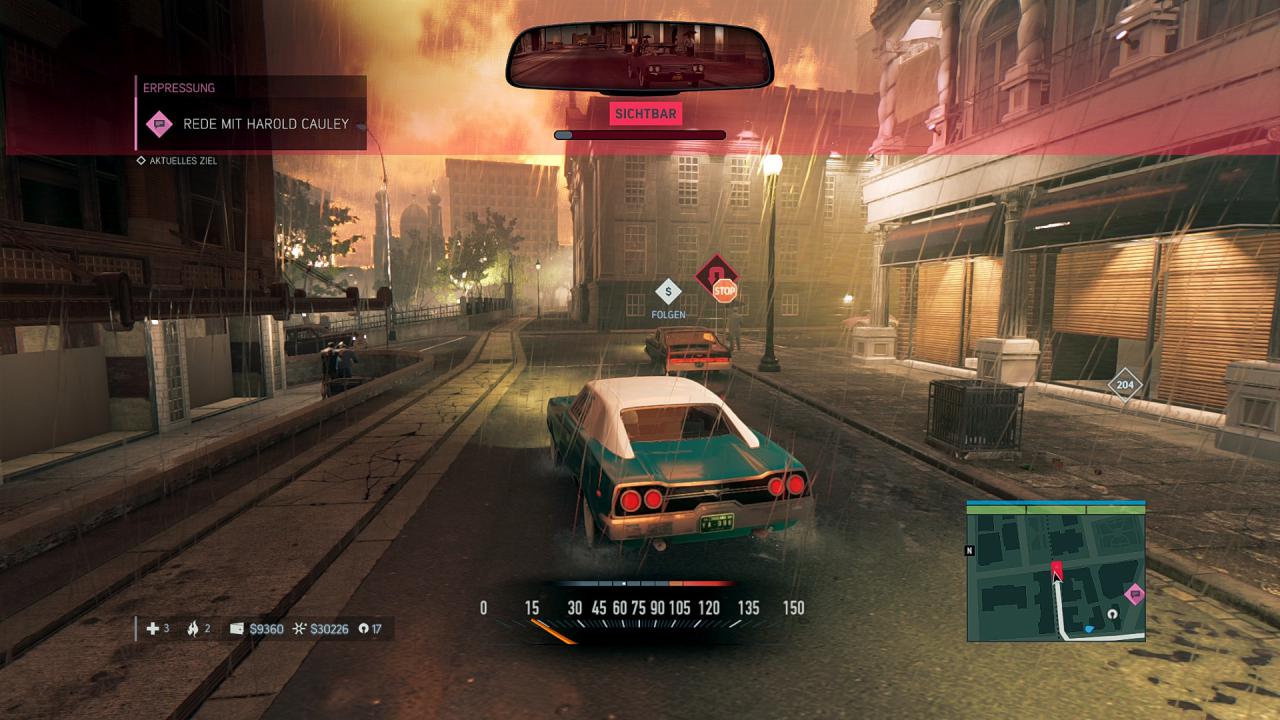 [10/10/2016] Eine der optionalen Open-World-Beschäftigungen in Mafia 3: Schutzgeldeintreiber im Auto verfolgen.l
