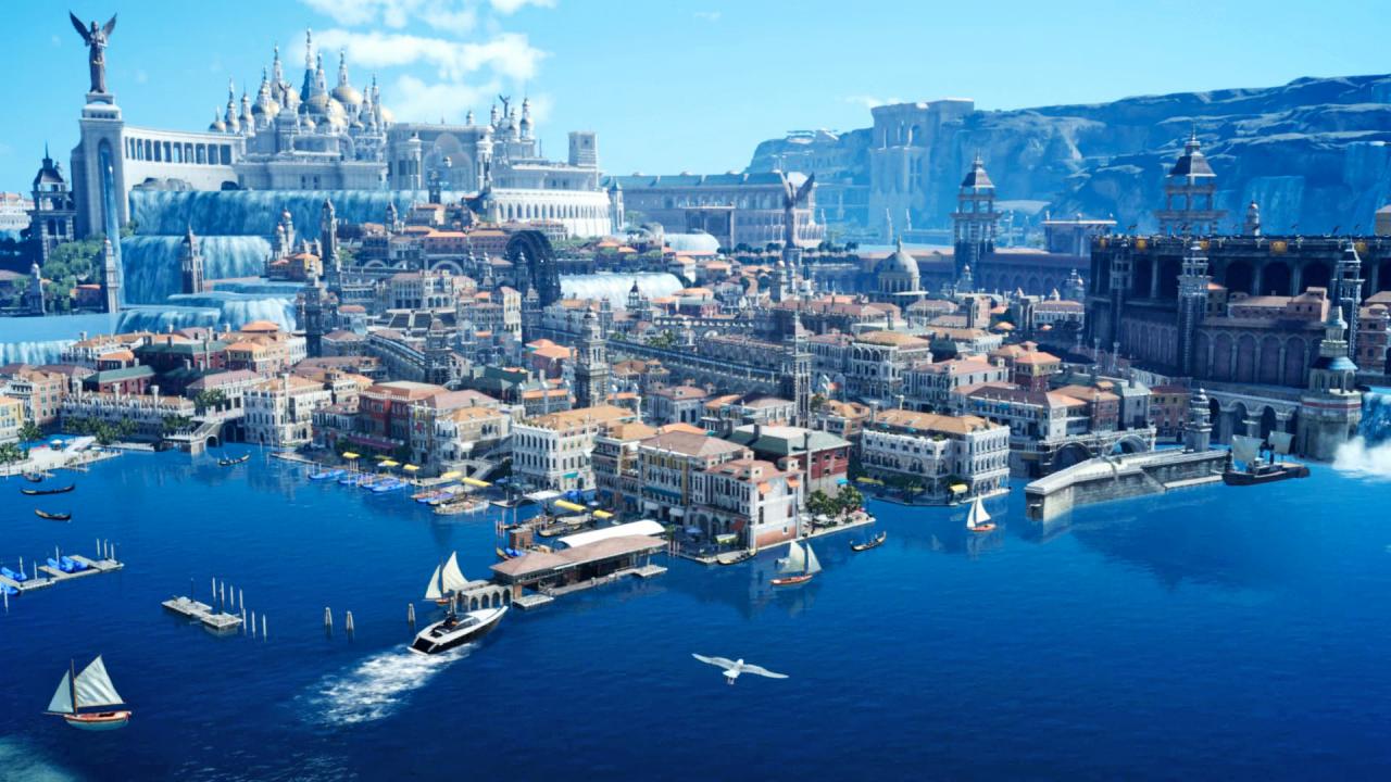 Die Kanalstadt Altissia und der dazugehörige Spielabschnitt zählen zu den Höhepunkten in Final Fantasy XV. Den Großteil der Stadt könnt ihr übrigens selbst erkunden.