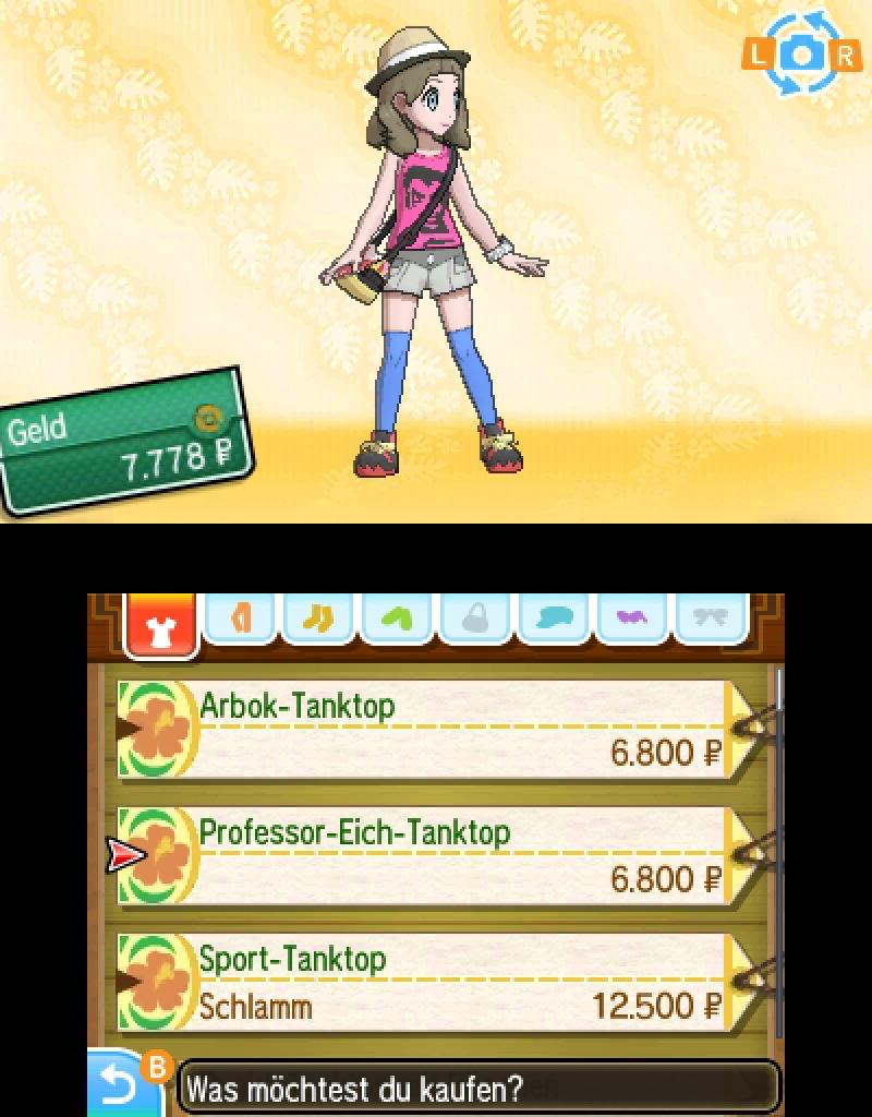 [24/11/2016] Shoooopping! In Pokémon Sonne und Mond könnt ihr richtig viel Asche für euer Aussehen rauswerfen.