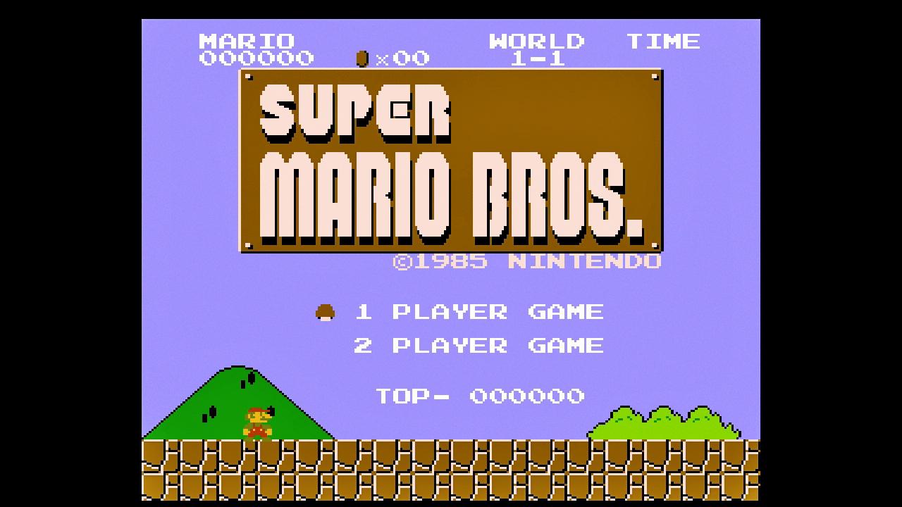 [10/11/2016] Super Mario Bros. - Natürlich darf der Wegweiser für alle Jump & Runs nicht fehlen, auch wenn das Sprungverhalten heute ein bisschen bockig wirkt.