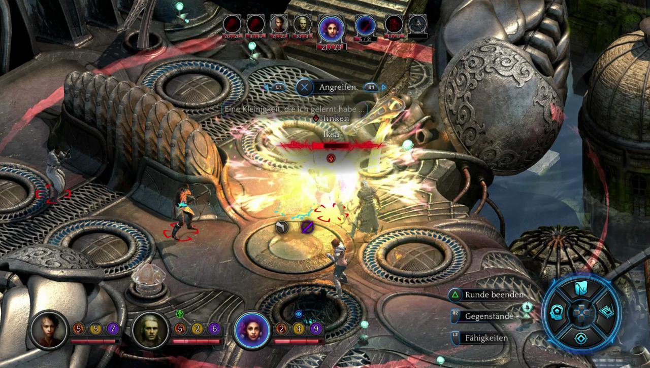 [21/02/2017] Durch all die Zauber und Spezialfähigkeiten sehen die Kämpfe von Torment: Tides of Numenera recht bunt aus.