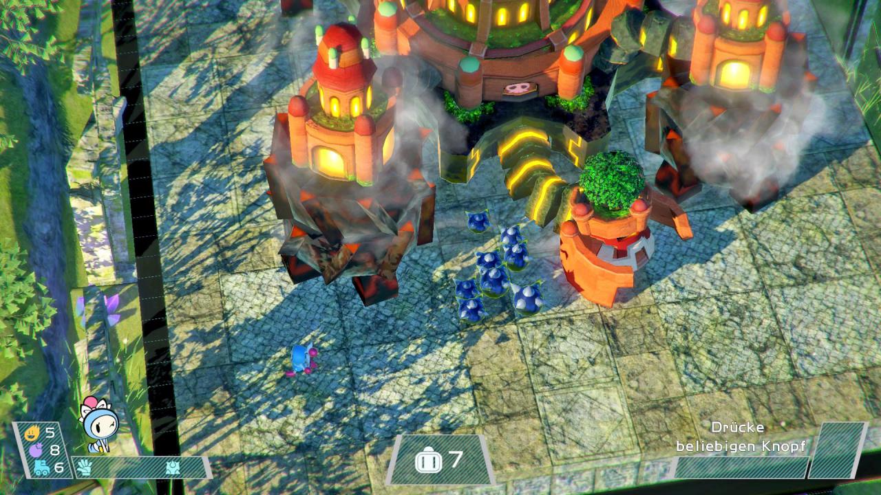 [02/03/2017] Die Bosskämpfe sind ein nett gemeintes Feature der Singleplayer Kampagne, erscheinen aber unübersichtlich, uninspiriert und wenig Bomberman-typisch.