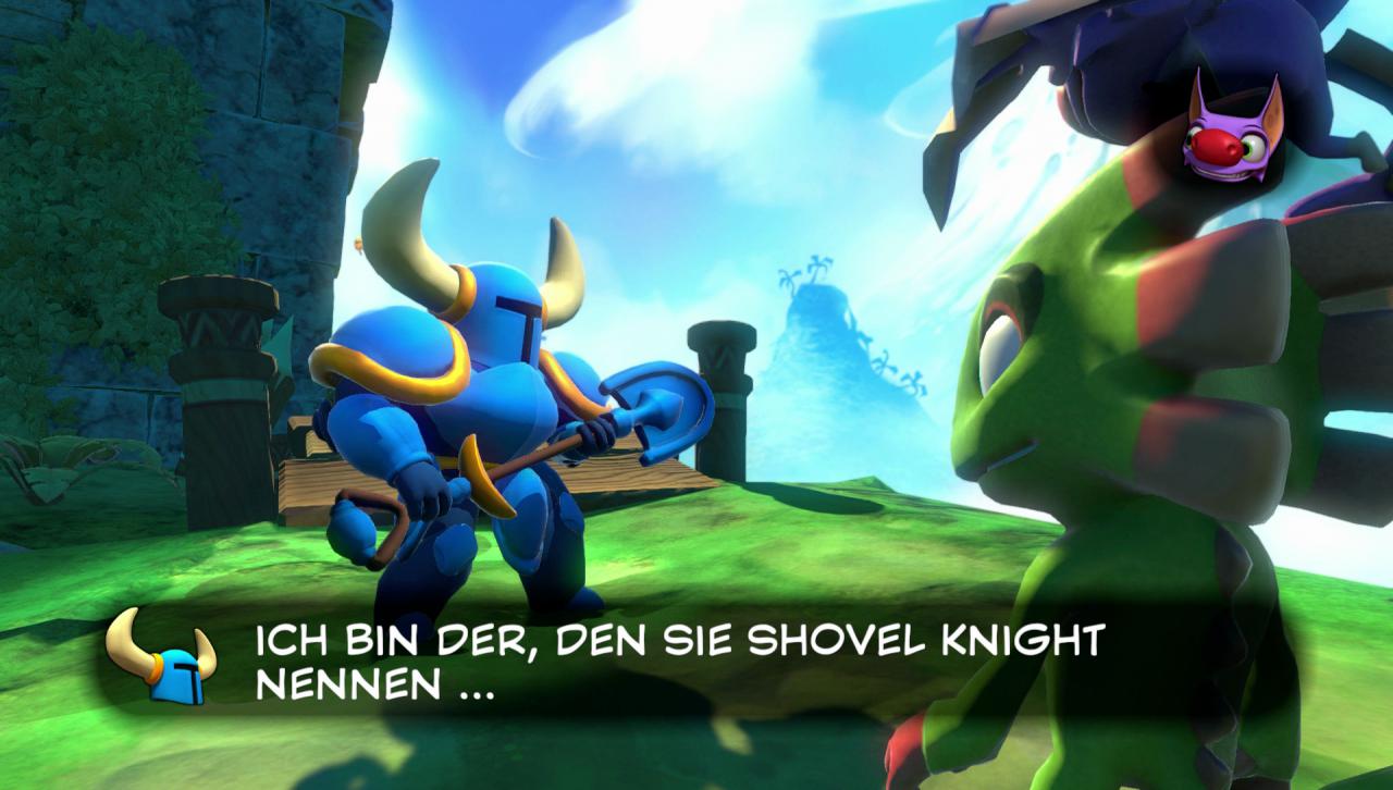 [04/04/2017] Der namensgebende Shovel Knight aus dem beliebten Indie-2D-Jump&Run wartet an mehreren Stellen im Spiel als NPC auf uns und schickt uns auf Schatzsuche.
