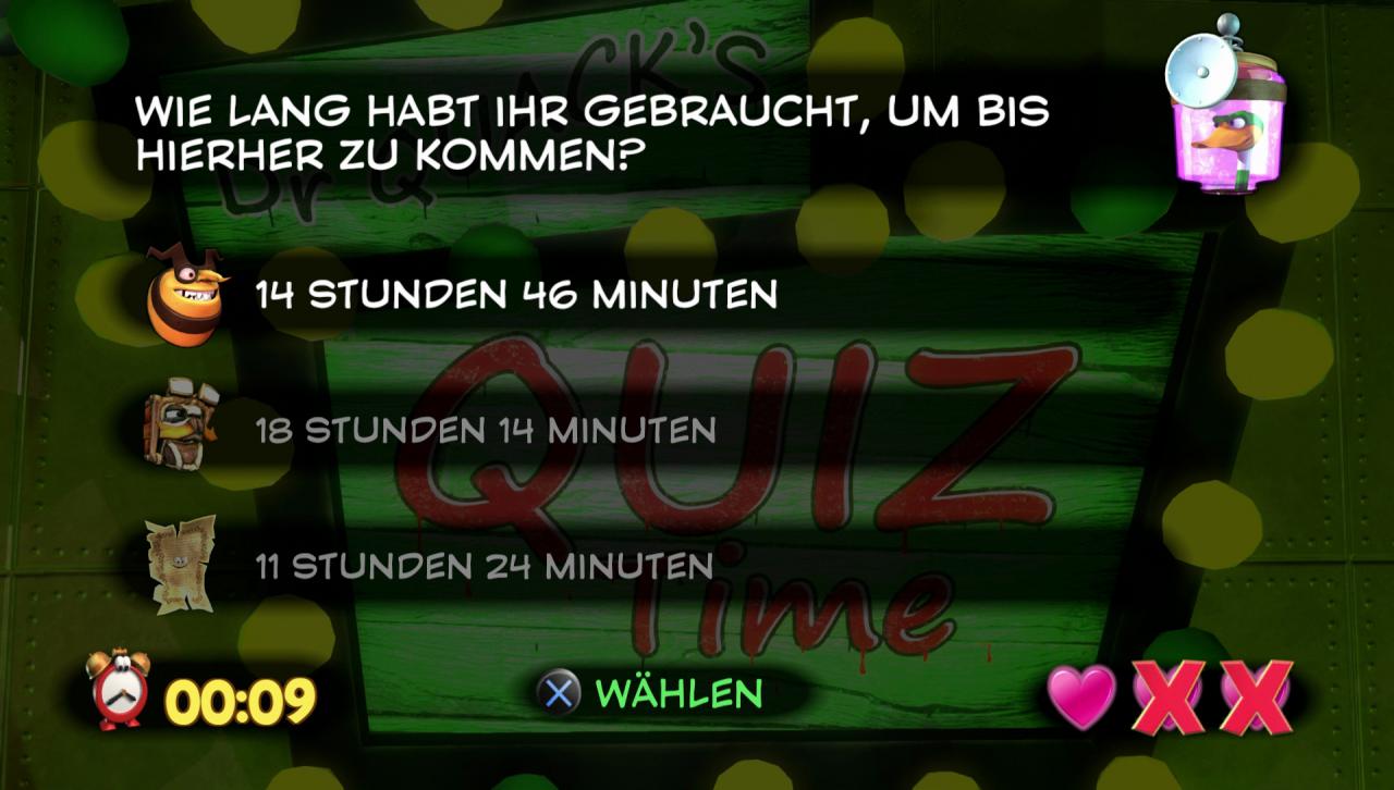 [04/04/2017] Wie auf dem N64 müssen wir in mehreren Quizzes beweisen, wie gut wir während des Spiels aufgepasst haben.