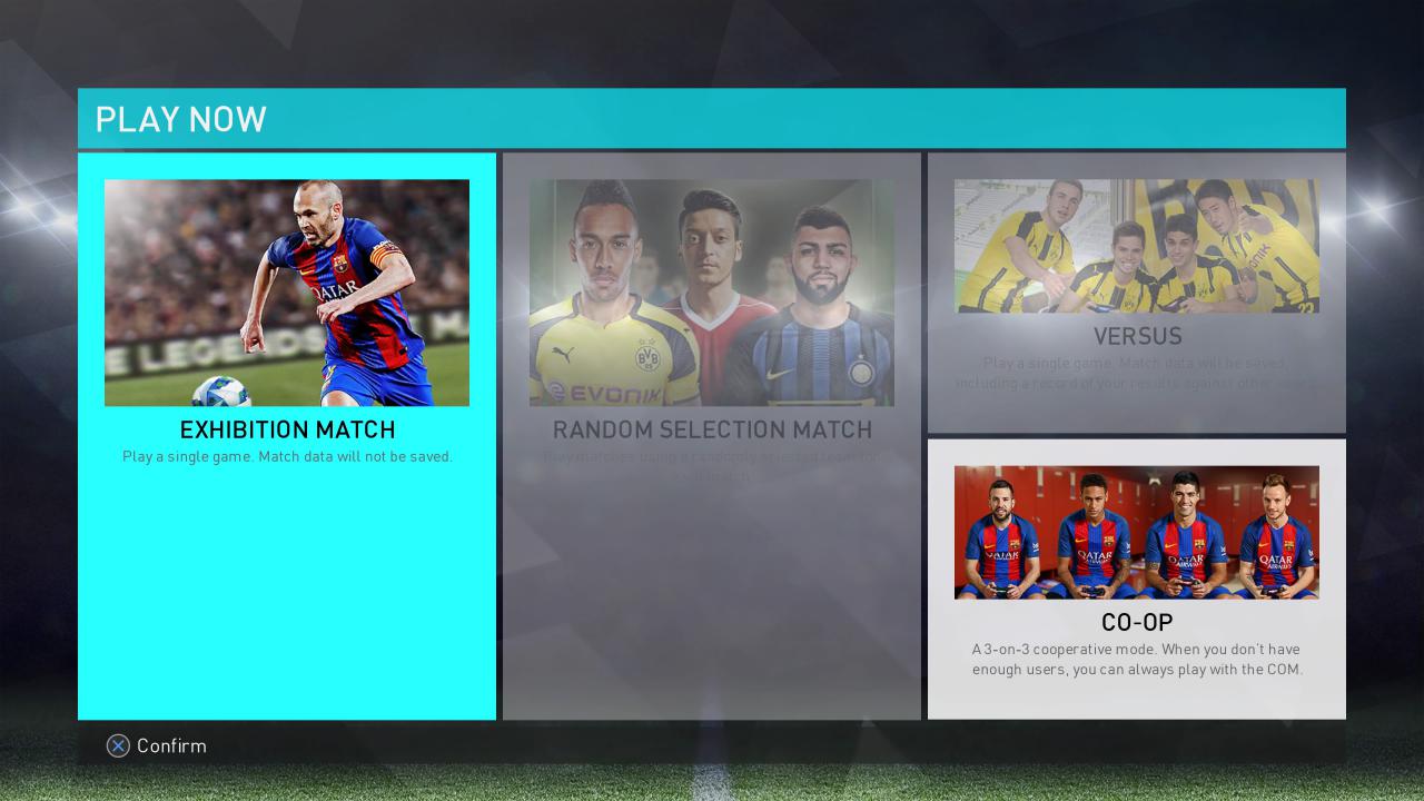 [27/06/2017] Wir bezweifeln zwar, dass wir beim Vor-Ort-Termin in Dortmund schon das finale Menü gesehen haben. Aber falls doch, hat sich in diesem Bereich im Vergleich zu PES 2017 so gut wie nichts getan.