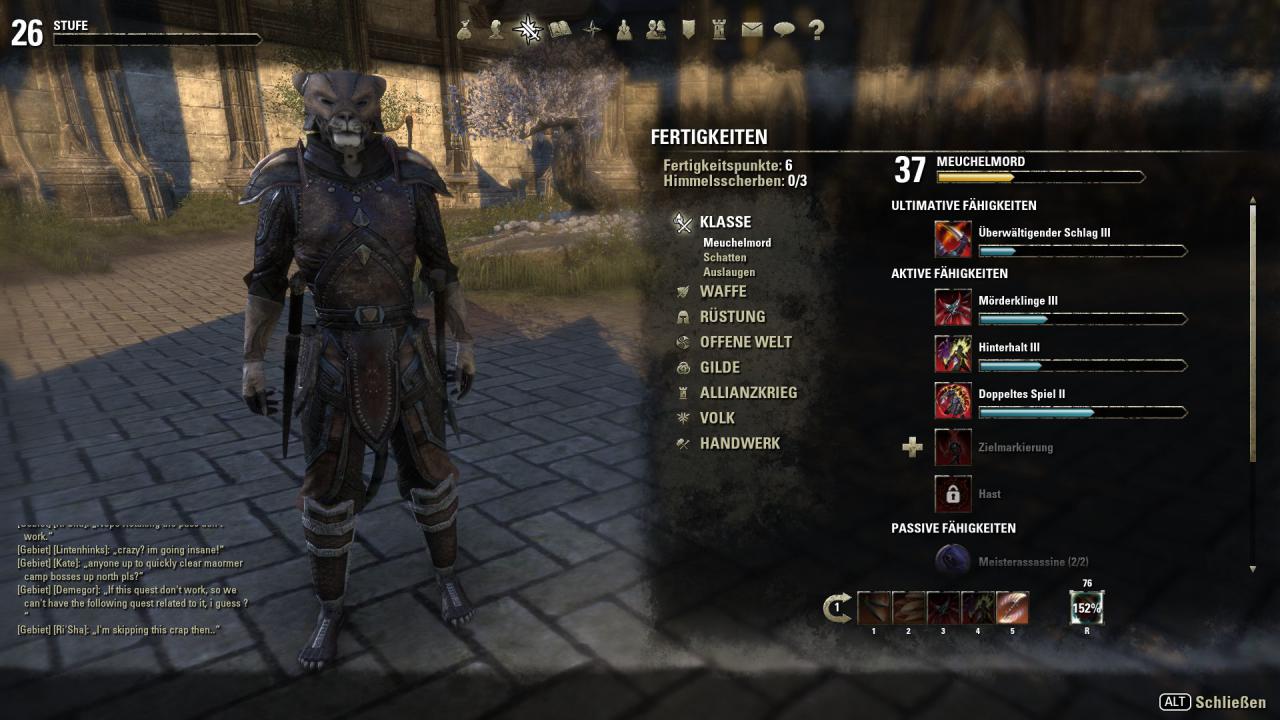 [02/06/2017] TESO: Morrowind - Konzentriert euch beim Leveln auf ein paar wenige Fertigkeitlinien, um diese schnell auszubauen.