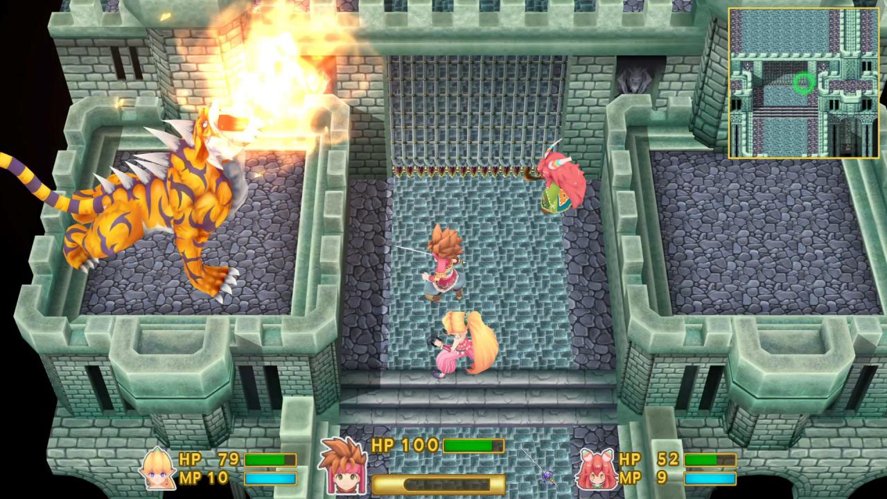 [25/08/2017] Secret of Mana: Zahlreiche Bosse wie diesen Tiger erwarten euch in Secret of Mana. Meist belohnt euch der Sieg mit einem neuen Waffen-Orb.