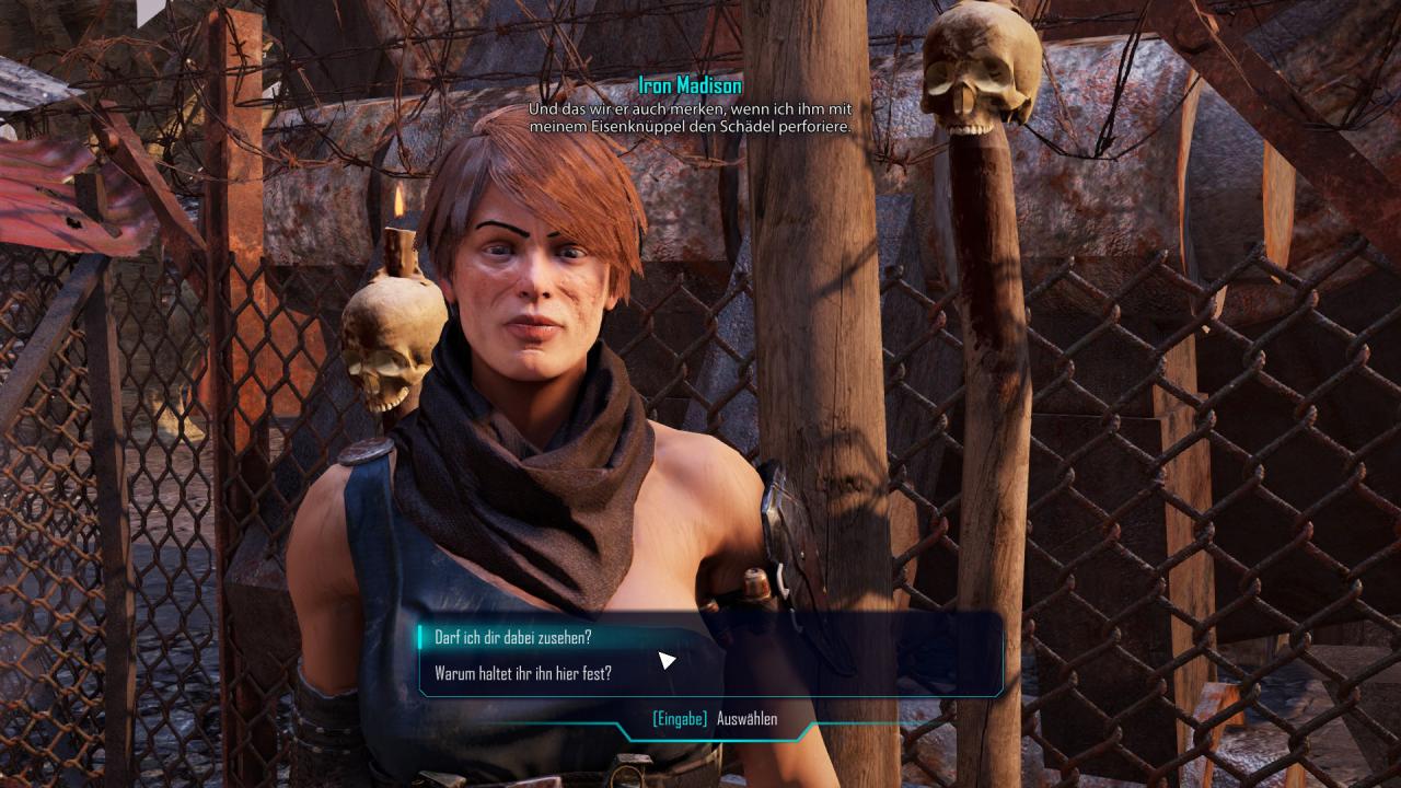 [12/10/2017] Elex im Test: Die Dialoge sind gut geschrieben und es gibt sehr viele davon. Oftmals dürft ihr darin weitreichende Entscheidungen über den Helden, das Schicksal von NPCs und die Spielwelt treffen.
