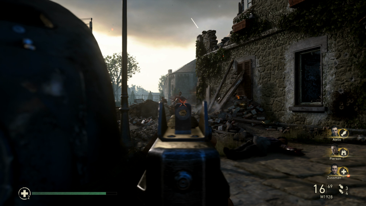 [01/11/2017] Auch wenn die Grafik-Engine ein wenig in die Jahre gekommen ist, sieht CoD: WW2 dank der starken Kontraste stimmungsvoll aus.