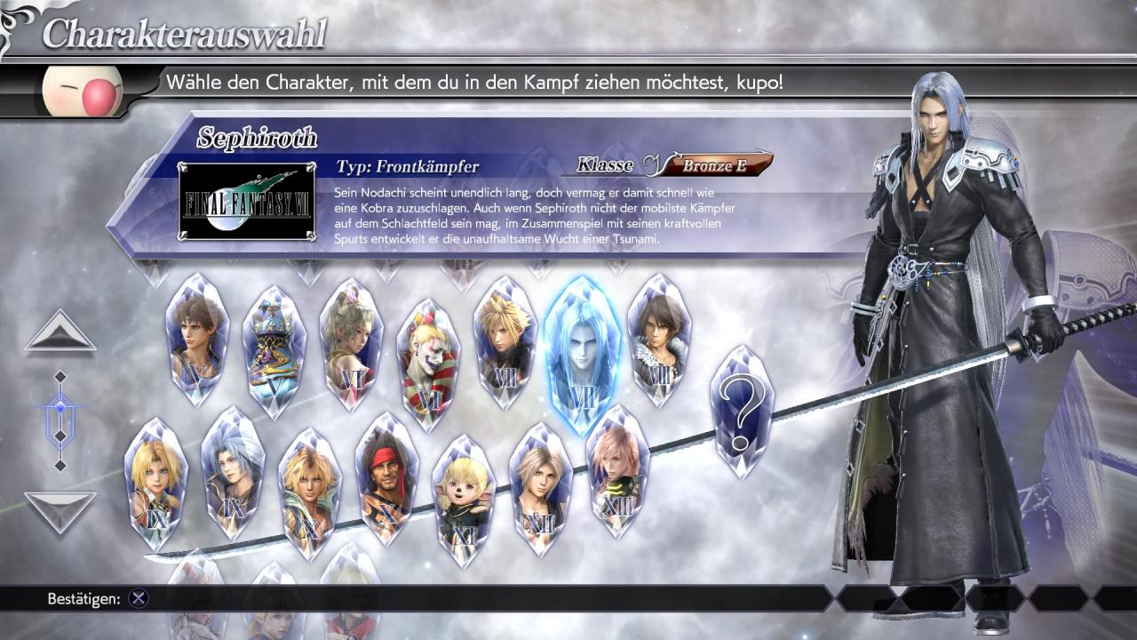 [05/12/2017] In Dissidia Final Fantasy NT könnt ihr bekannte Helden und Bösewichte aus nahezu allen Final-Fantasy-Teilen als Kämpfer auswählen.