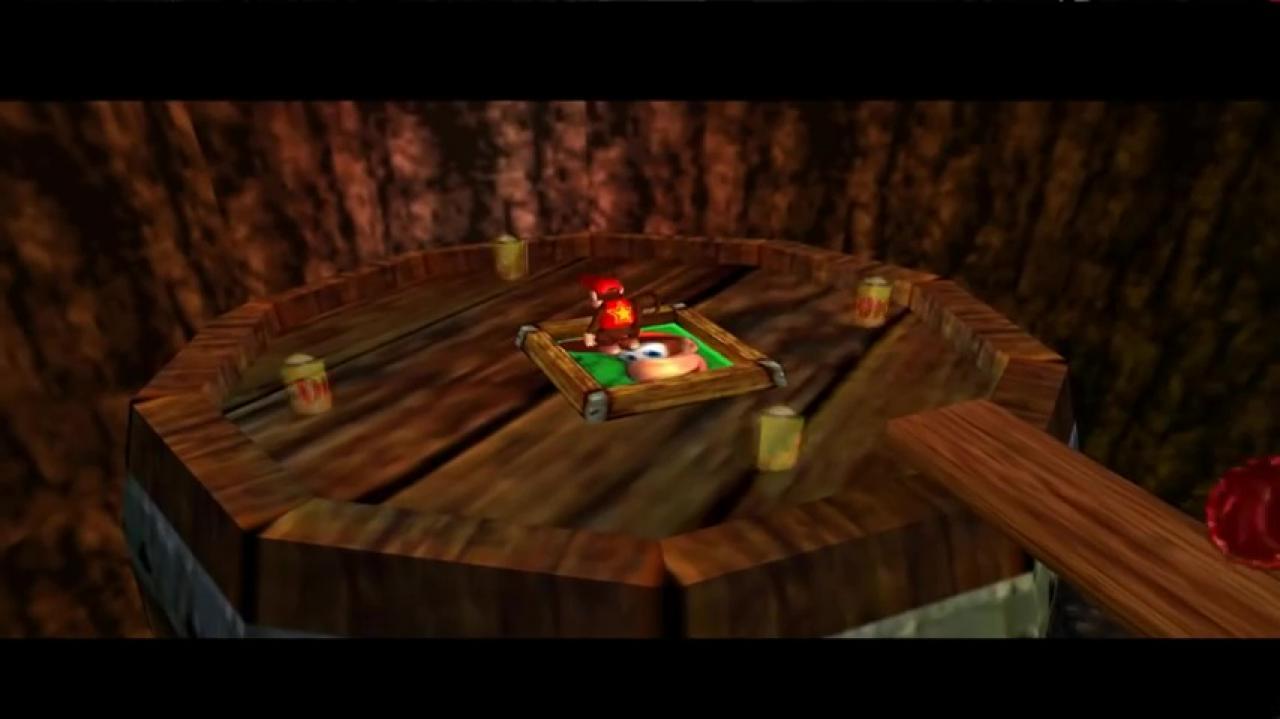 In Donkey Kong 64 sammelt ihr nicht nur unfassbar viele verschiedene Collec­tables, auch mit Schaltern und Ähnlichem müsst ihr oftmals interagieren.